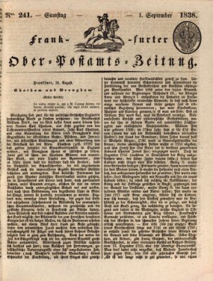 Frankfurter Ober-Post-Amts-Zeitung Samstag 1. September 1838