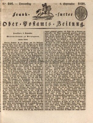 Frankfurter Ober-Post-Amts-Zeitung Donnerstag 6. September 1838