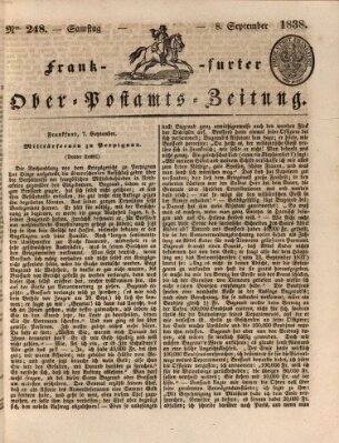 Frankfurter Ober-Post-Amts-Zeitung Samstag 8. September 1838