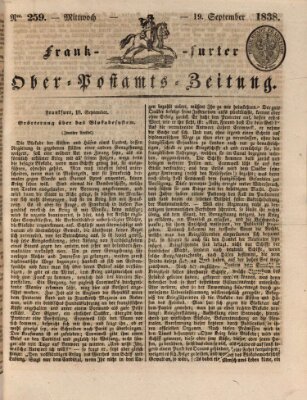 Frankfurter Ober-Post-Amts-Zeitung Mittwoch 19. September 1838