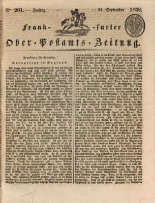 Frankfurter Ober-Post-Amts-Zeitung Freitag 21. September 1838