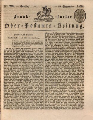 Frankfurter Ober-Post-Amts-Zeitung Samstag 29. September 1838