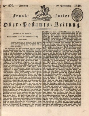 Frankfurter Ober-Post-Amts-Zeitung Sonntag 30. September 1838