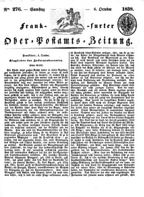 Frankfurter Ober-Post-Amts-Zeitung Samstag 6. Oktober 1838