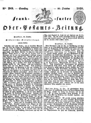 Frankfurter Ober-Post-Amts-Zeitung Samstag 20. Oktober 1838