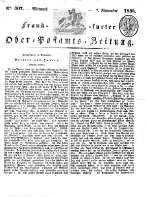 Frankfurter Ober-Post-Amts-Zeitung Mittwoch 7. November 1838