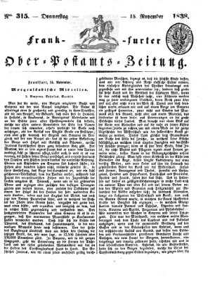 Frankfurter Ober-Post-Amts-Zeitung Donnerstag 15. November 1838