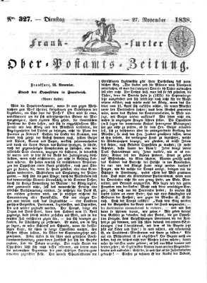 Frankfurter Ober-Post-Amts-Zeitung Dienstag 27. November 1838