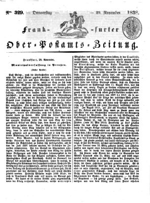 Frankfurter Ober-Post-Amts-Zeitung Donnerstag 29. November 1838