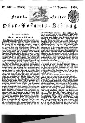 Frankfurter Ober-Post-Amts-Zeitung Montag 17. Dezember 1838