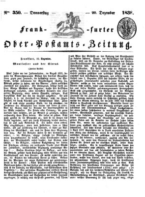 Frankfurter Ober-Post-Amts-Zeitung Donnerstag 20. Dezember 1838