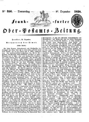 Frankfurter Ober-Post-Amts-Zeitung Donnerstag 27. Dezember 1838