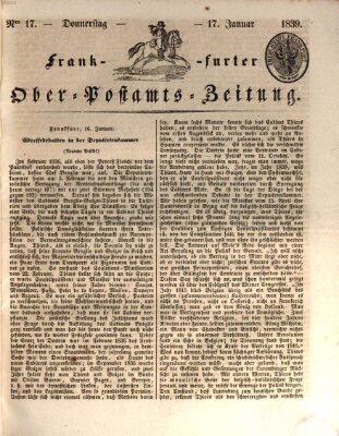 Frankfurter Ober-Post-Amts-Zeitung Donnerstag 17. Januar 1839