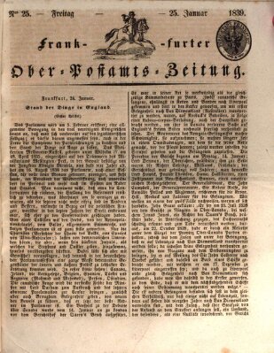 Frankfurter Ober-Post-Amts-Zeitung Freitag 25. Januar 1839