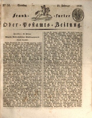 Frankfurter Ober-Post-Amts-Zeitung Samstag 23. Februar 1839