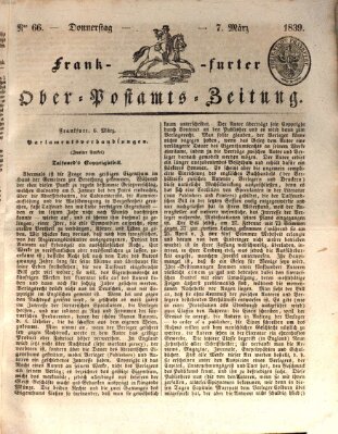 Frankfurter Ober-Post-Amts-Zeitung Donnerstag 7. März 1839