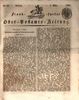 Frankfurter Ober-Post-Amts-Zeitung Freitag 8. März 1839