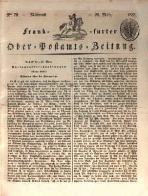 Frankfurter Ober-Post-Amts-Zeitung Mittwoch 20. März 1839