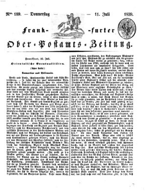 Frankfurter Ober-Post-Amts-Zeitung Donnerstag 11. Juli 1839