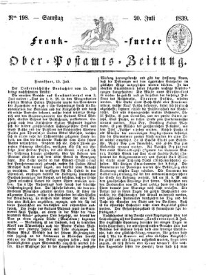 Frankfurter Ober-Post-Amts-Zeitung Samstag 20. Juli 1839