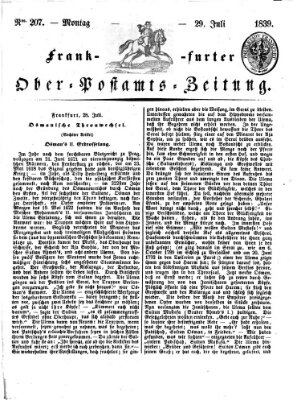 Frankfurter Ober-Post-Amts-Zeitung Montag 29. Juli 1839