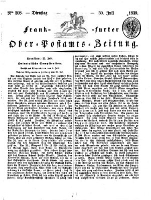 Frankfurter Ober-Post-Amts-Zeitung Dienstag 30. Juli 1839