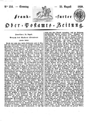 Frankfurter Ober-Post-Amts-Zeitung Sonntag 25. August 1839