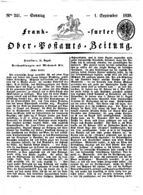 Frankfurter Ober-Post-Amts-Zeitung Sonntag 1. September 1839