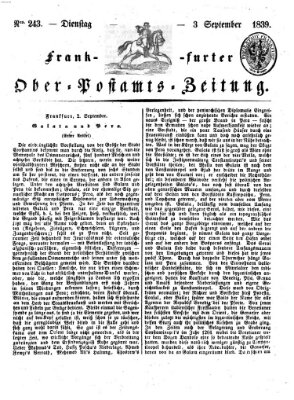 Frankfurter Ober-Post-Amts-Zeitung Dienstag 3. September 1839