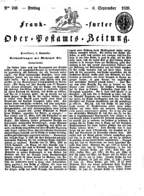 Frankfurter Ober-Post-Amts-Zeitung Freitag 6. September 1839