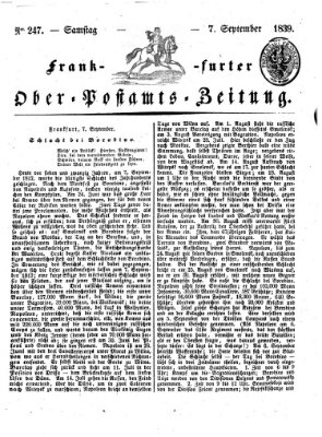 Frankfurter Ober-Post-Amts-Zeitung Samstag 7. September 1839