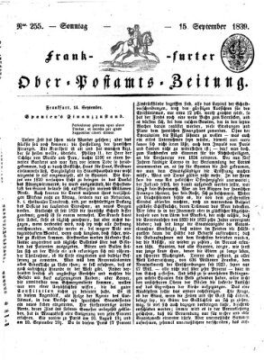 Frankfurter Ober-Post-Amts-Zeitung Sonntag 15. September 1839