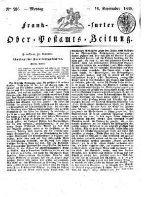 Frankfurter Ober-Post-Amts-Zeitung Montag 16. September 1839