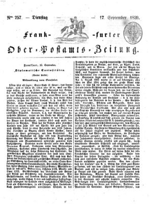 Frankfurter Ober-Post-Amts-Zeitung Dienstag 17. September 1839