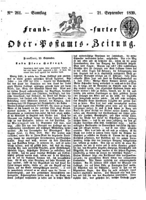 Frankfurter Ober-Post-Amts-Zeitung Samstag 21. September 1839