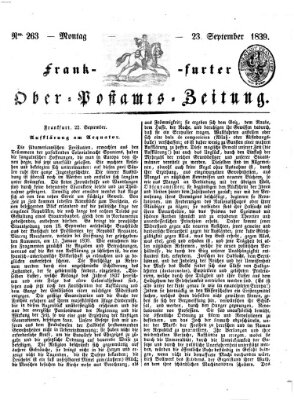 Frankfurter Ober-Post-Amts-Zeitung Montag 23. September 1839