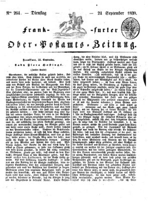 Frankfurter Ober-Post-Amts-Zeitung Dienstag 24. September 1839