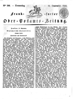 Frankfurter Ober-Post-Amts-Zeitung Donnerstag 26. September 1839