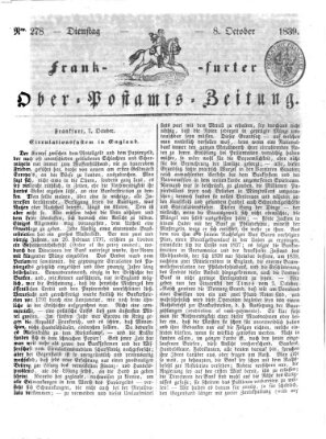 Frankfurter Ober-Post-Amts-Zeitung Dienstag 8. Oktober 1839