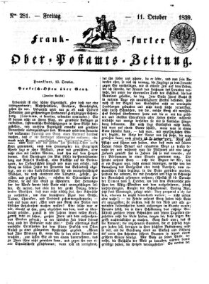 Frankfurter Ober-Post-Amts-Zeitung Freitag 11. Oktober 1839