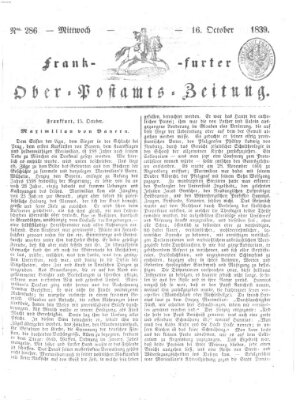 Frankfurter Ober-Post-Amts-Zeitung Mittwoch 16. Oktober 1839