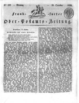 Frankfurter Ober-Post-Amts-Zeitung Montag 28. Oktober 1839