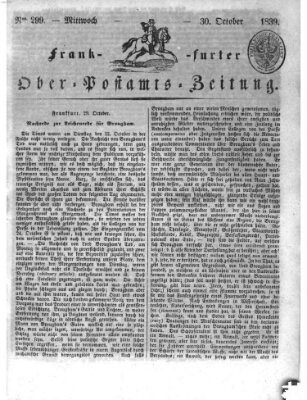 Frankfurter Ober-Post-Amts-Zeitung Mittwoch 30. Oktober 1839