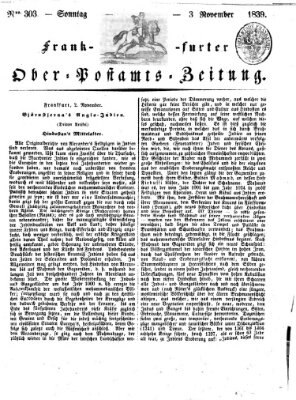 Frankfurter Ober-Post-Amts-Zeitung Sonntag 3. November 1839