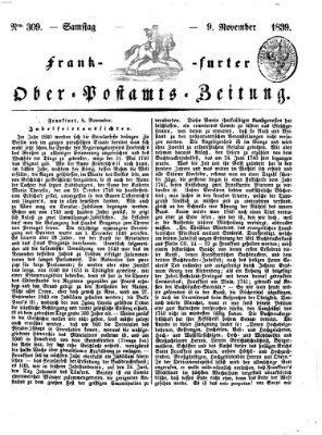 Frankfurter Ober-Post-Amts-Zeitung Samstag 9. November 1839