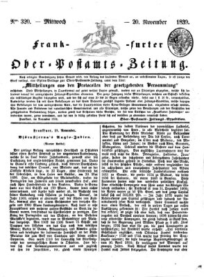 Frankfurter Ober-Post-Amts-Zeitung Mittwoch 20. November 1839