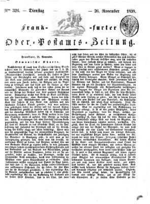 Frankfurter Ober-Post-Amts-Zeitung Dienstag 26. November 1839