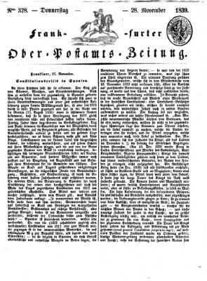 Frankfurter Ober-Post-Amts-Zeitung Donnerstag 28. November 1839