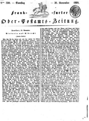 Frankfurter Ober-Post-Amts-Zeitung Samstag 30. November 1839