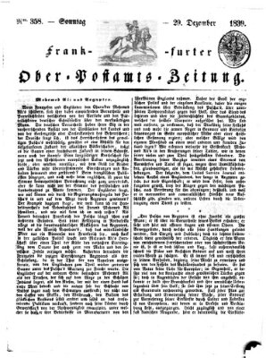 Frankfurter Ober-Post-Amts-Zeitung Sonntag 29. Dezember 1839